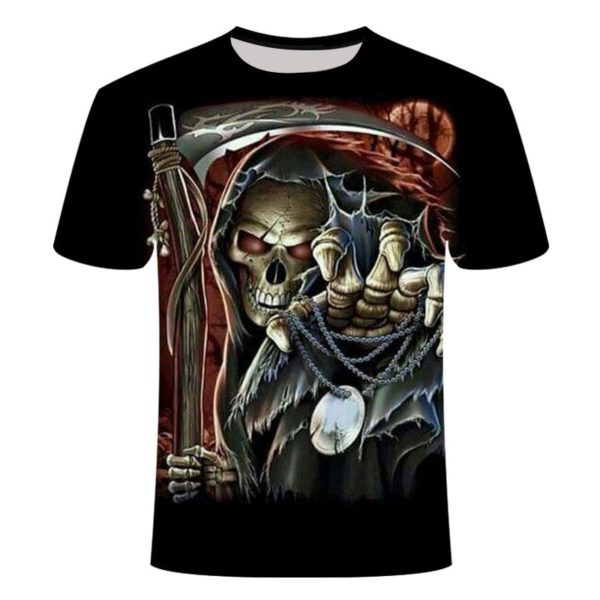 Skull Print Design T-Shirt - Image 3