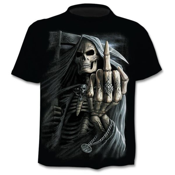 Skull Print Design T-Shirt - Image 6