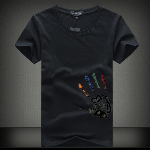 Hand Print Design T-Shirt - Image 4