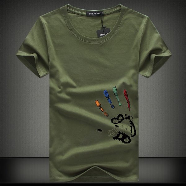 Hand Print Design T-Shirt - Image 5