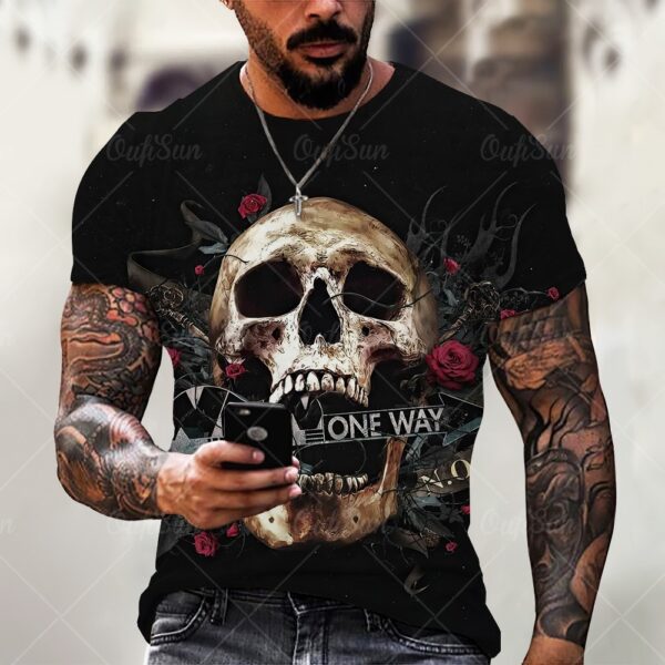 3D Printing Horror Skull Men's T-Shirt - Image 4