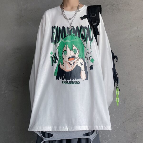 Anime Harajuku Loose Long Sleeve T-shirt - Image 4
