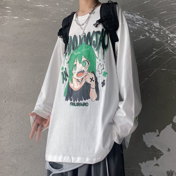 Anime Harajuku Loose Long Sleeve T-shirt - Image 5
