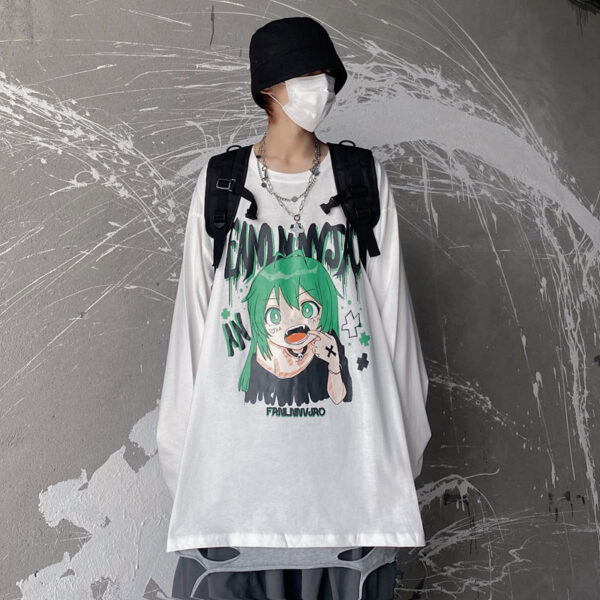 Anime Harajuku Loose Long Sleeve T-shirt - Image 6