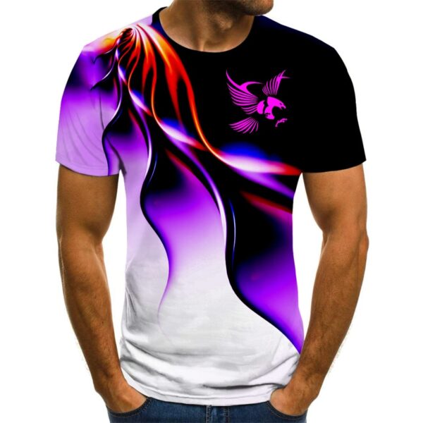 3D Eagle Print Design T-Shirt - Image 4