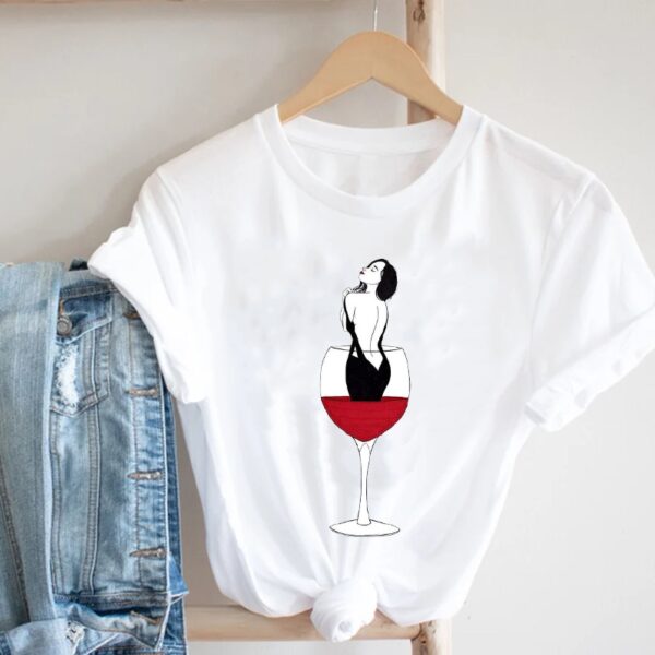 Wine Short Sleeve Graphic T-shirt - Image 4