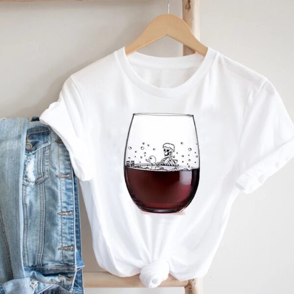 Wine Short Sleeve Graphic T-shirt - Image 5