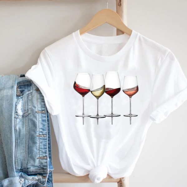 Wine Short Sleeve Graphic T-shirt