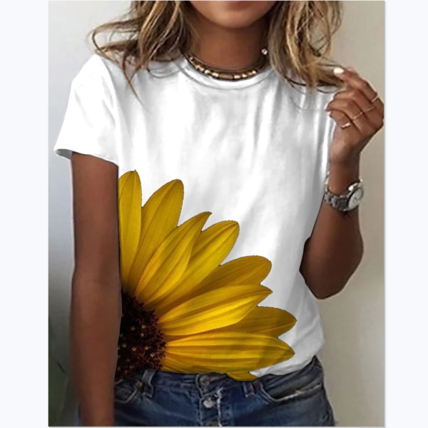 3D Floral Print T-shirt - Image 6