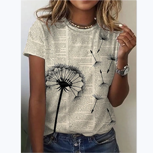 3D Floral Print T-shirt