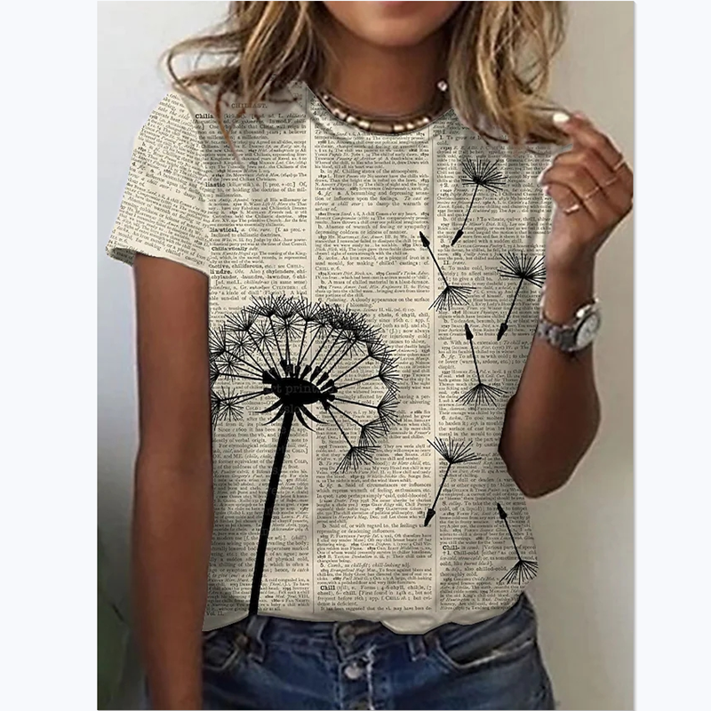 3D Floral Print T-shirt - Super-Tees