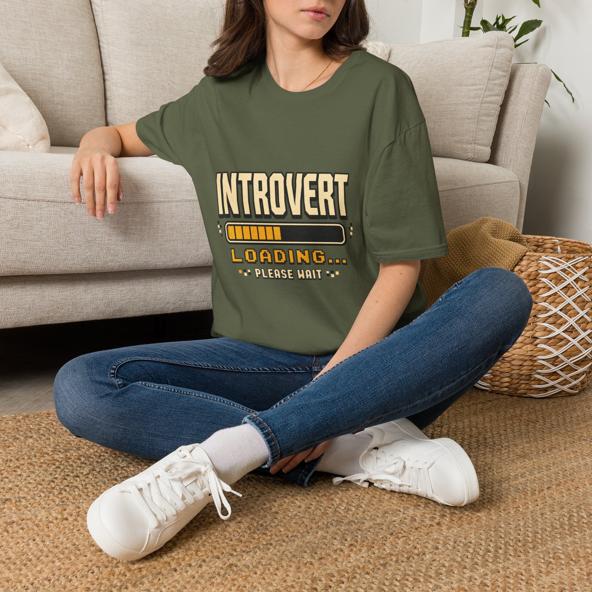 Introvert Loading Graphic Tee | Introvert Shirt, Loading Bar Design - Image 12