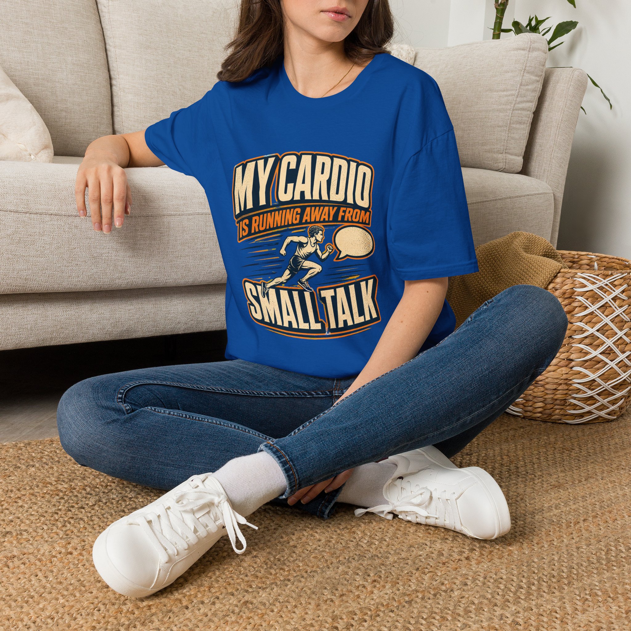 My Cardio Is Running Away From Small Talk T-Shirt | Funny Workout Tee - Image 16