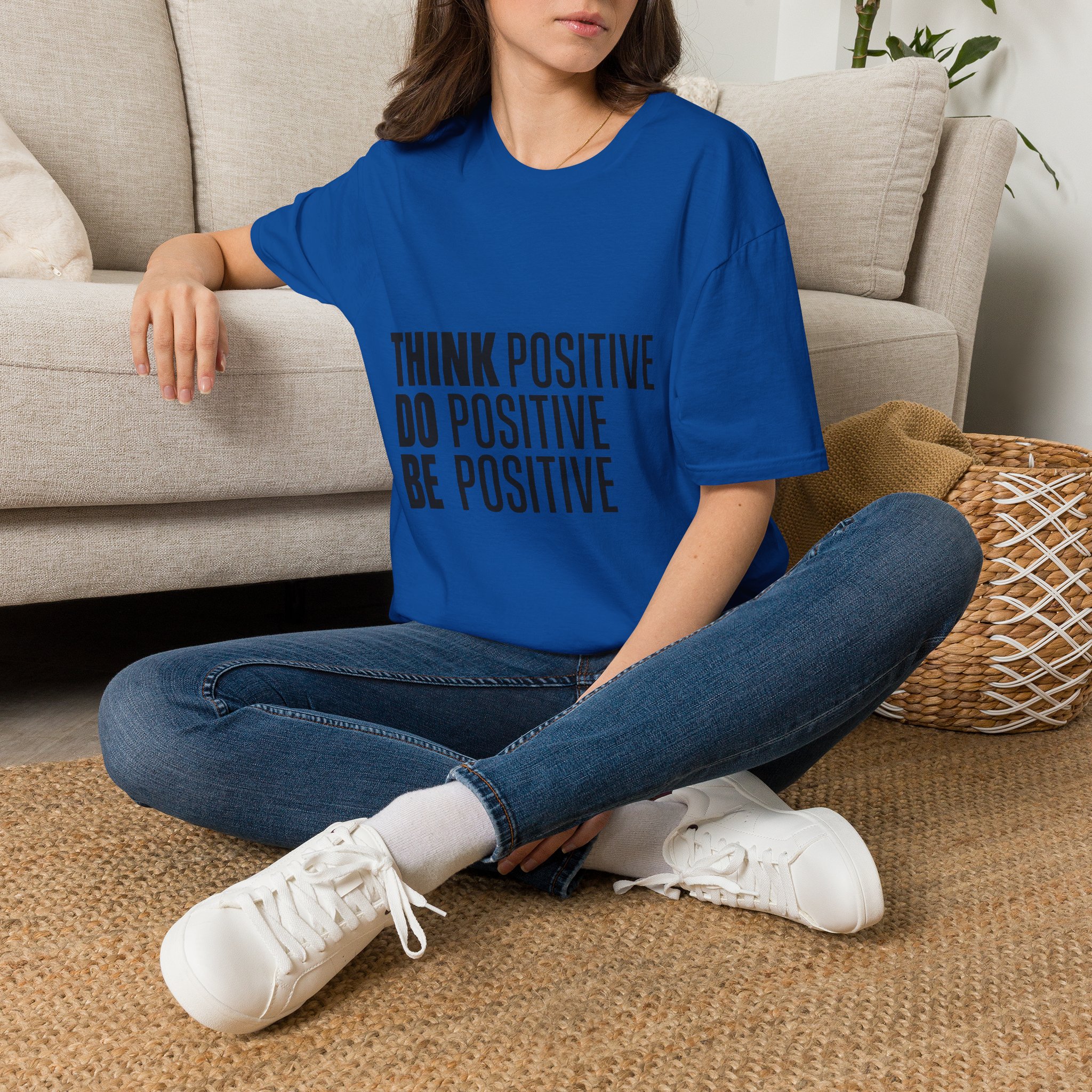Think Positive Do Positive Be Positive T-Shirt | Inspirational Quote Tee - Image 17