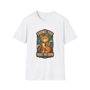 Cat Illustration Shows You What You Know T-Shirt | Retro Orange Cat Tee