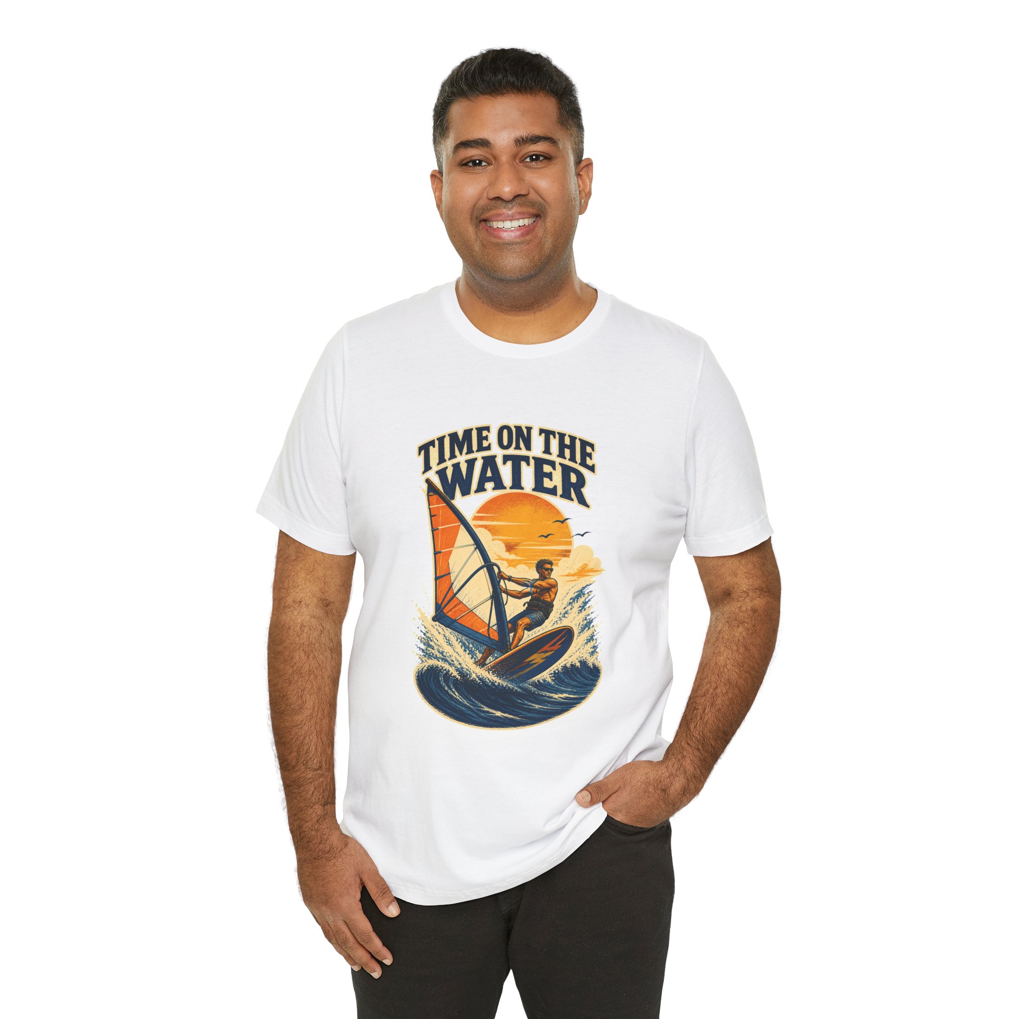 Time on the Water windsurfing tee | Sailboard graphic shirt - Image 5