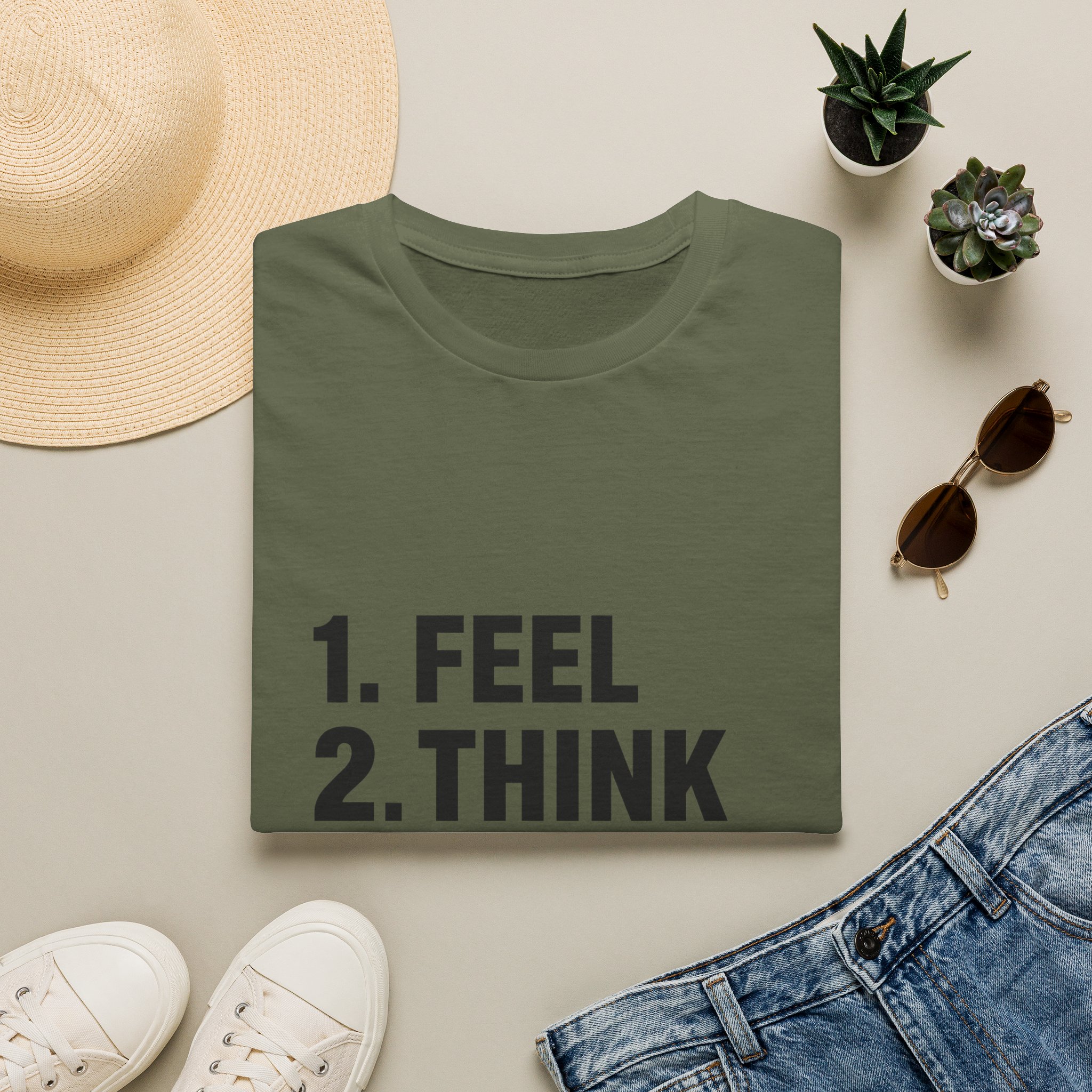 1. Feel 2. Think 3. Act graphic Tee | Motivational List Shirt - Image 11