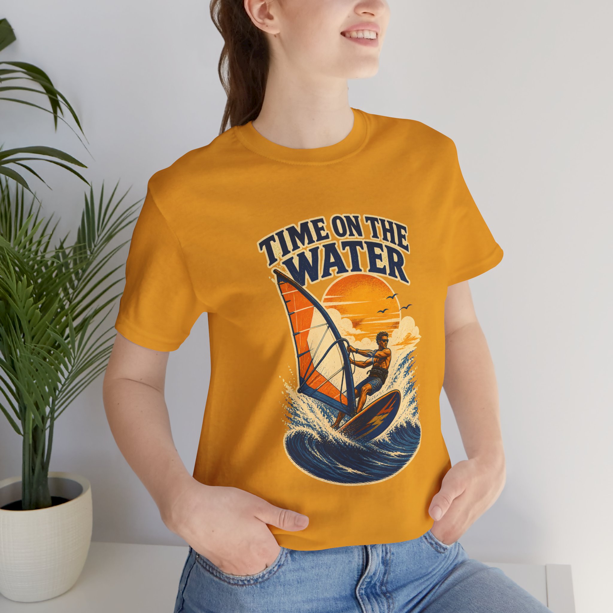 Time on the Water windsurfing tee | Sailboard graphic shirt - Image 24