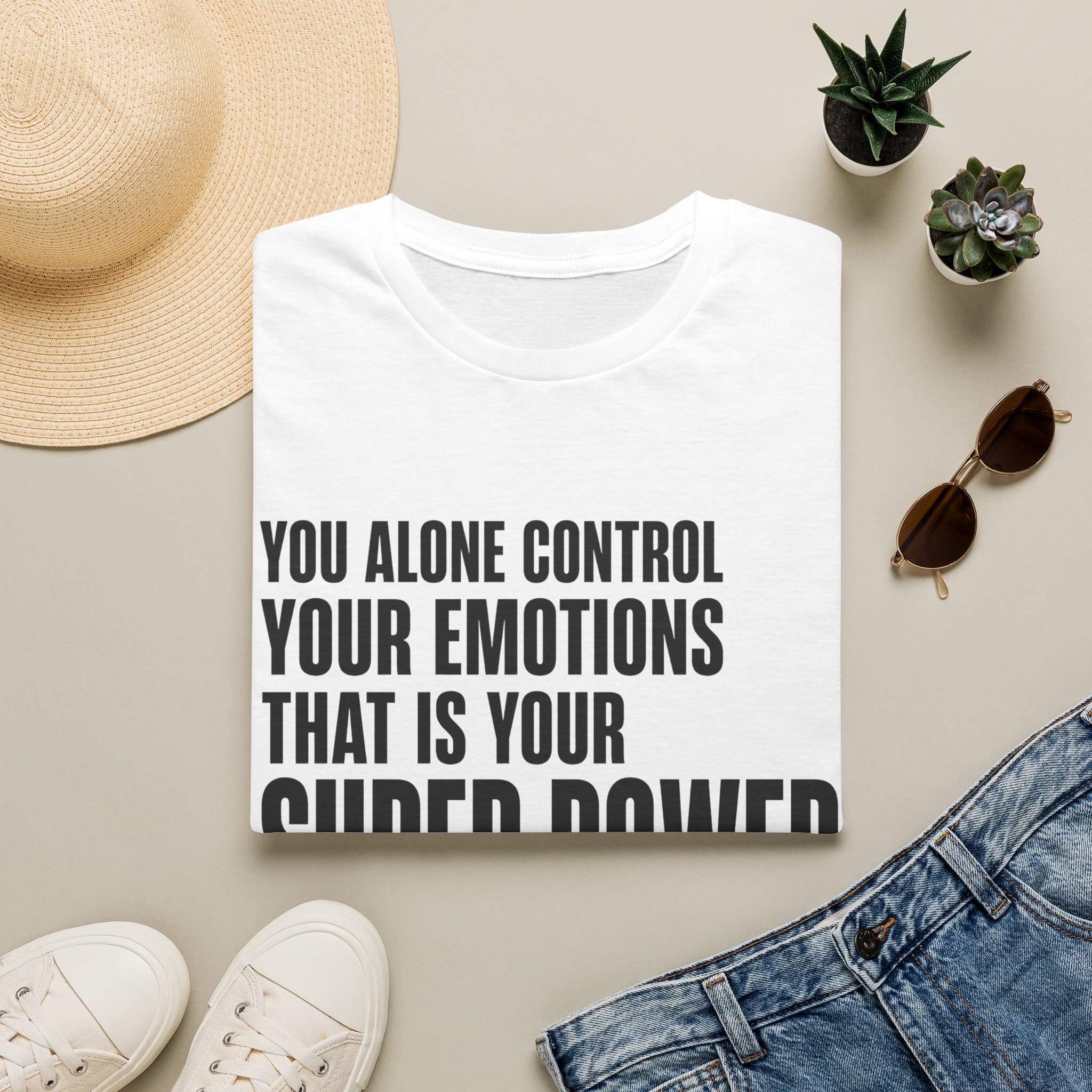 You Alone Control Your Emotions T-Shirt | Motivational Quote Tee - Image 2