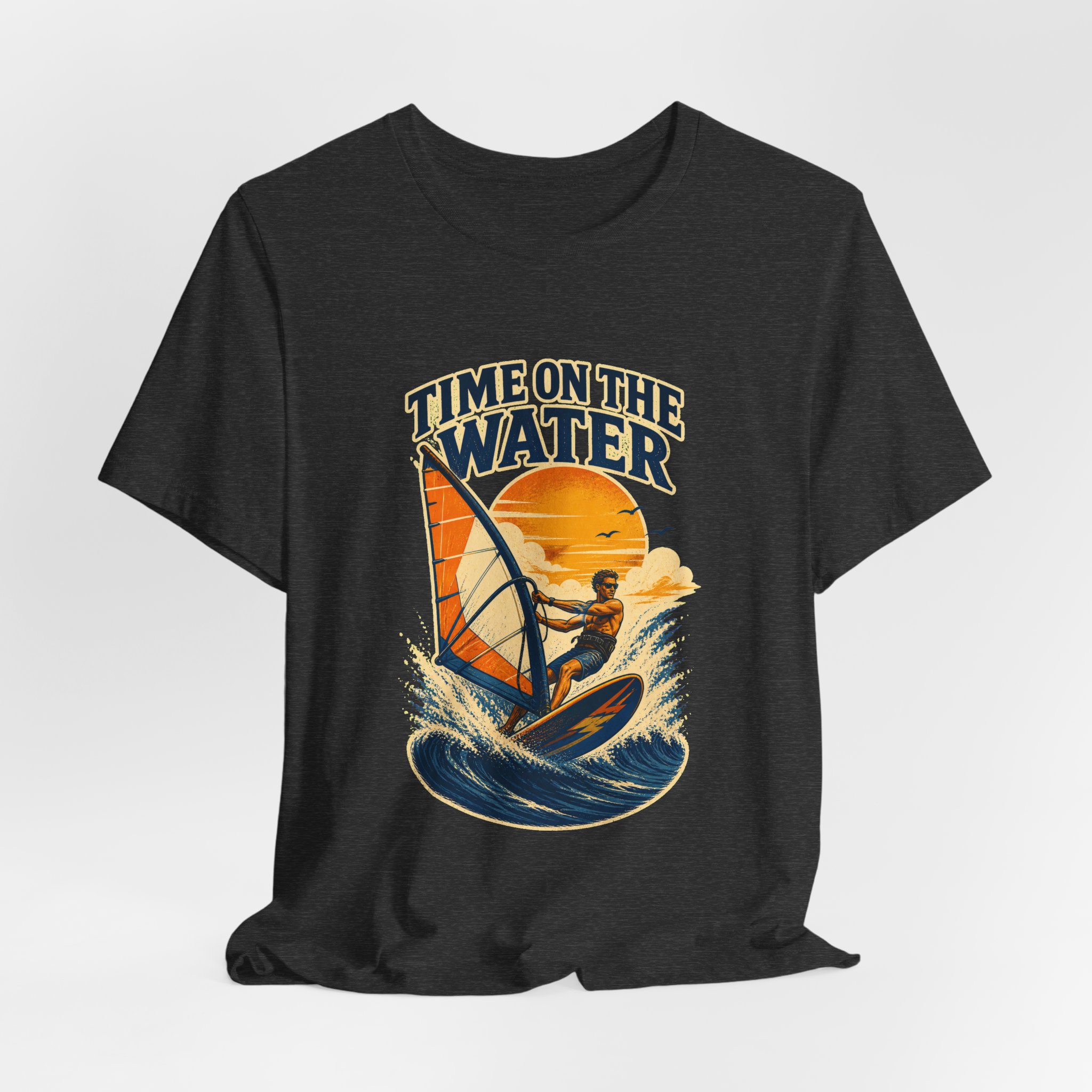 Time on the Water windsurfing tee | Sailboard graphic shirt - Image 21