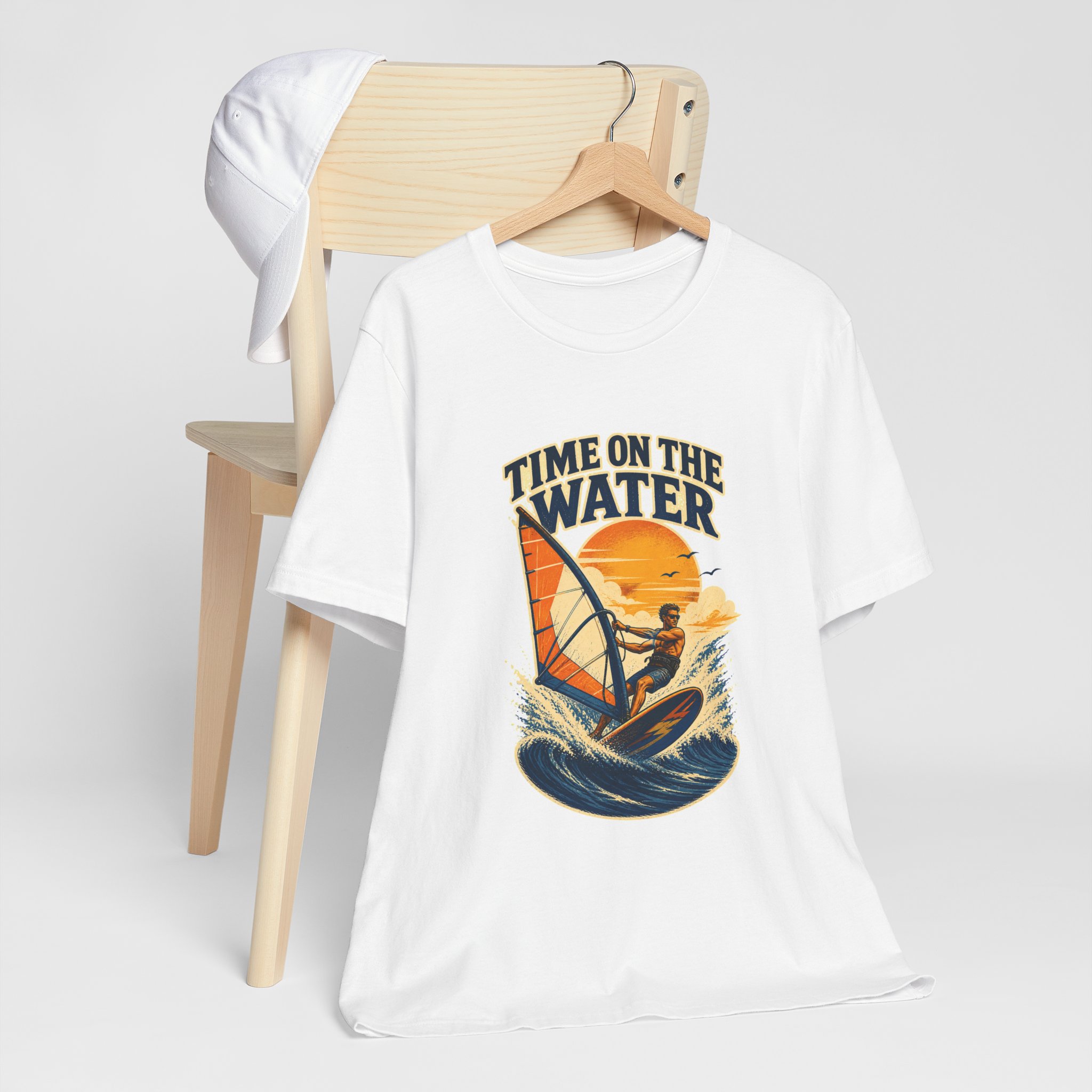 Time on the Water windsurfing tee | Sailboard graphic shirt - Image 4