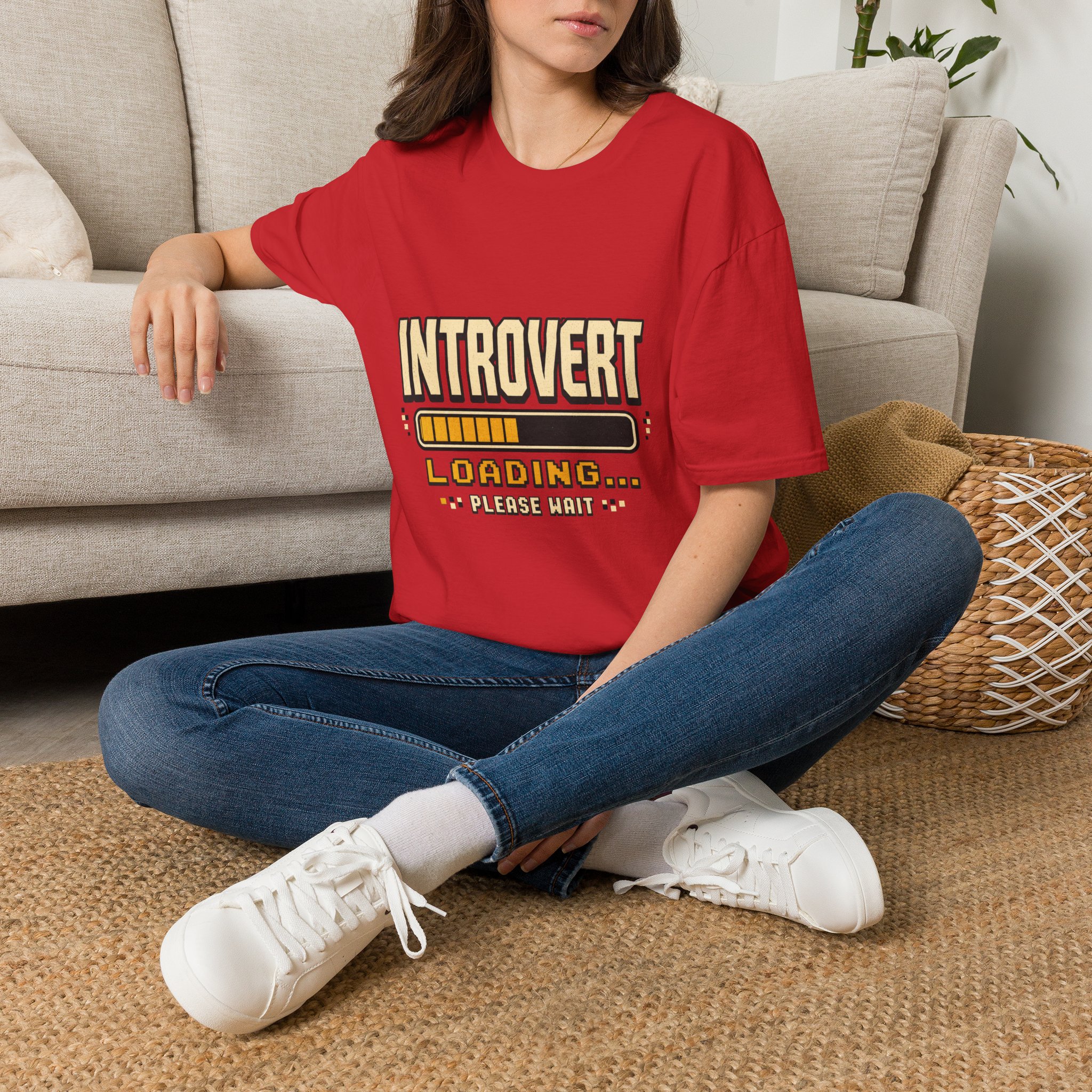 Introvert Loading Graphic Tee | Introvert Shirt, Loading Bar Design - Image 20