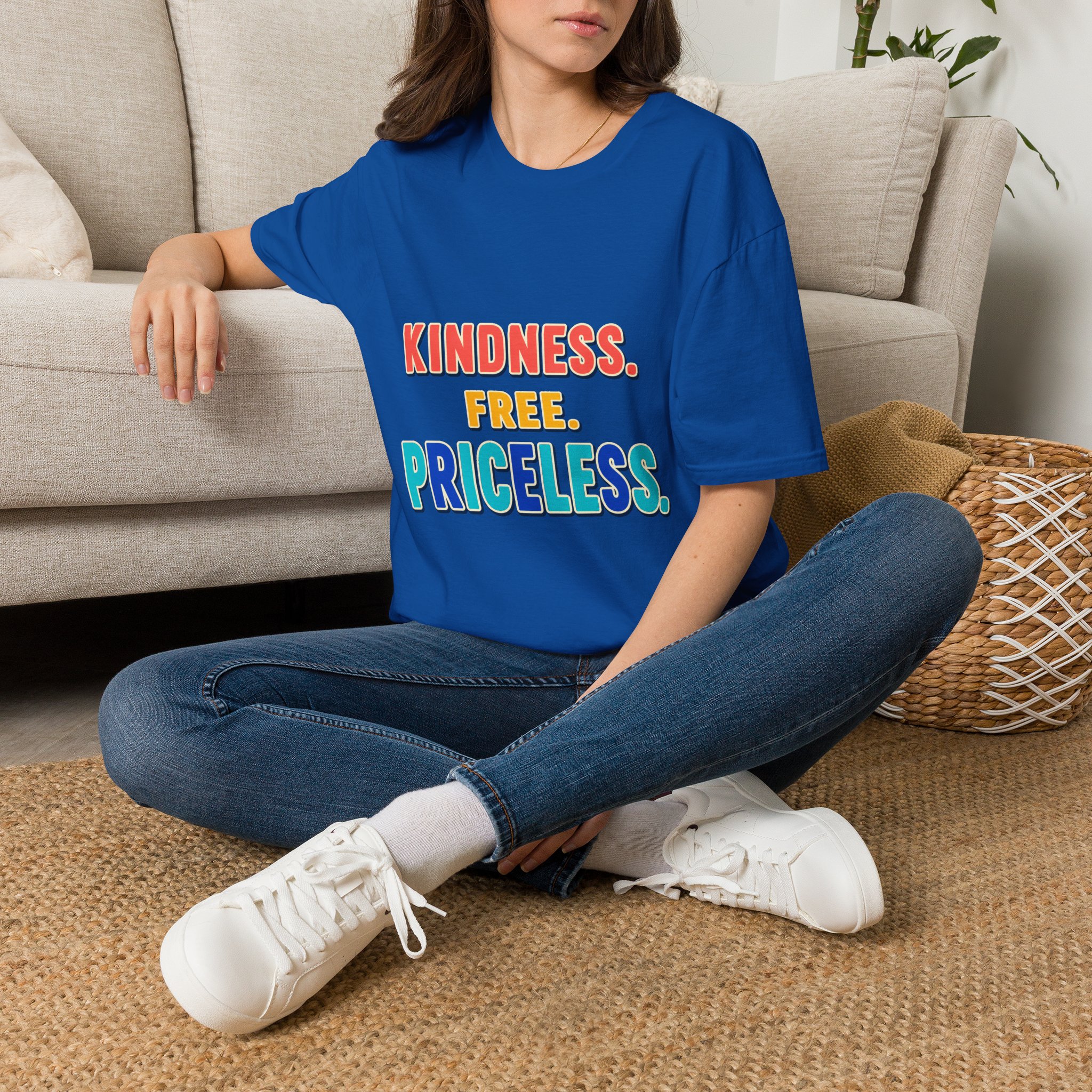 Kindness. Free. Priceless. T-Shirt | Positive Message, Rainbow Text - Image 18