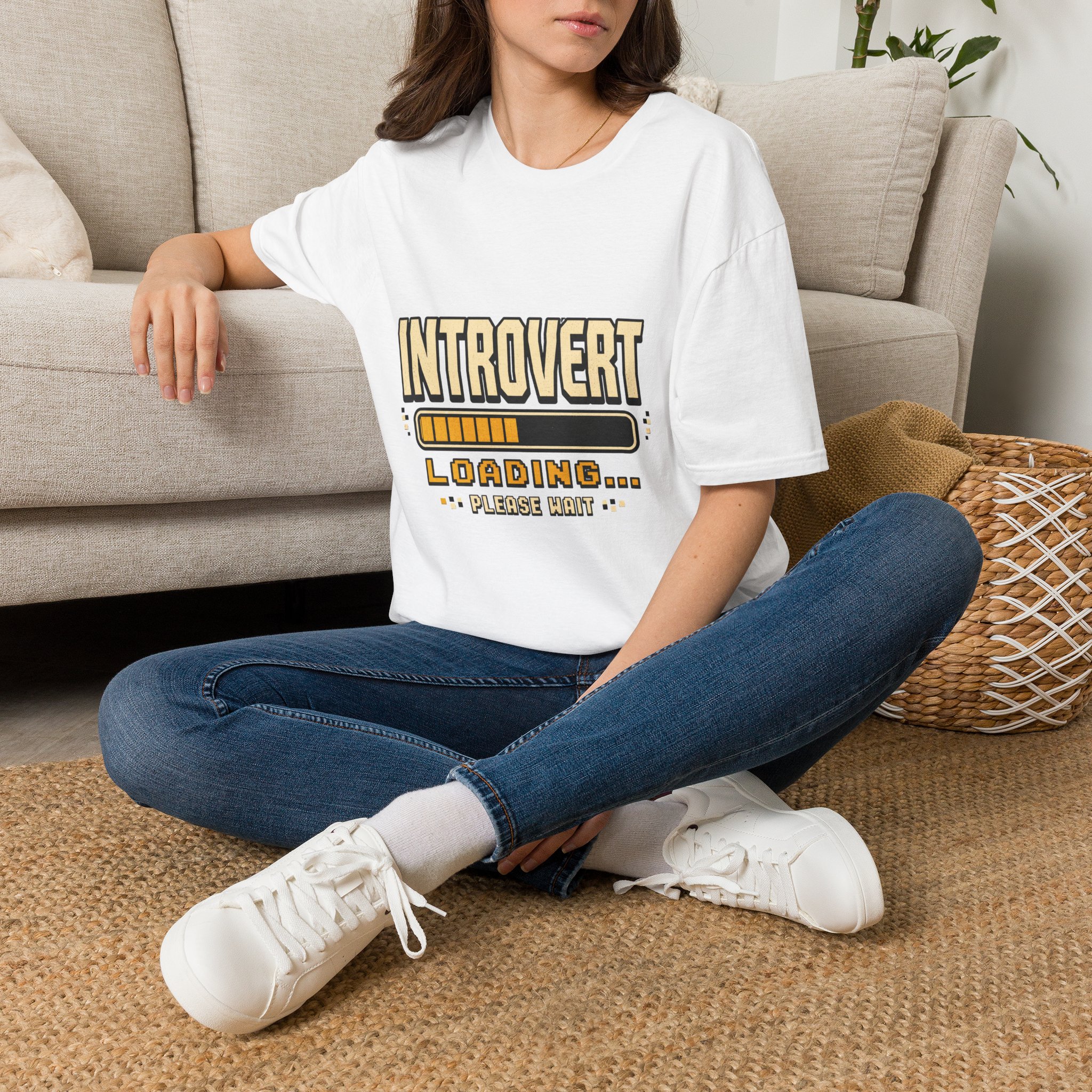 Introvert Loading Graphic Tee | Introvert Shirt, Loading Bar Design - Image 2