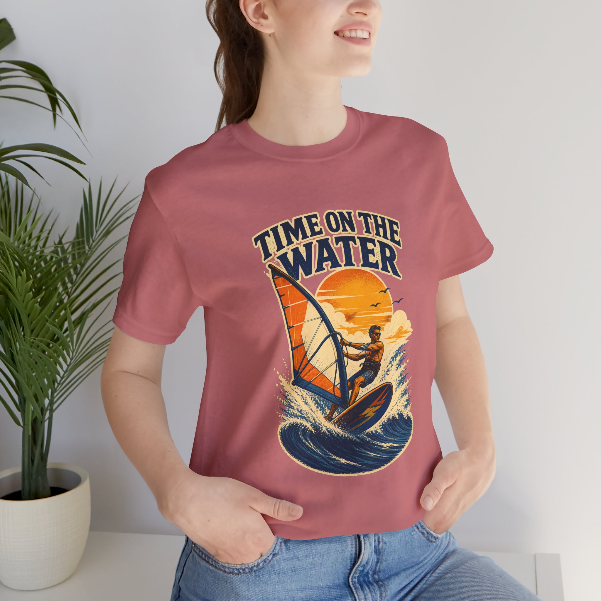 Time on the Water windsurfing tee | Sailboard graphic shirt - Image 11