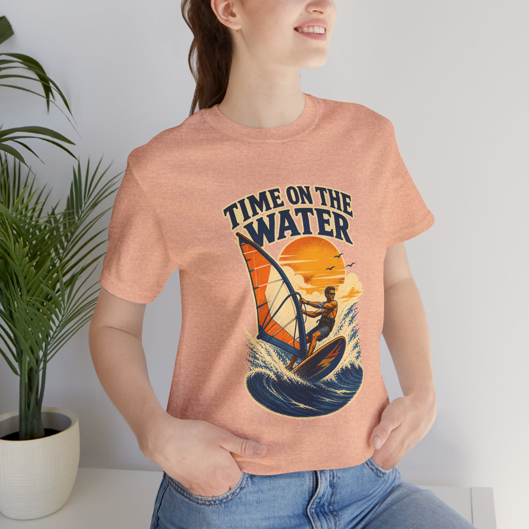 Time on the Water windsurfing tee | Sailboard graphic shirt - Image 20