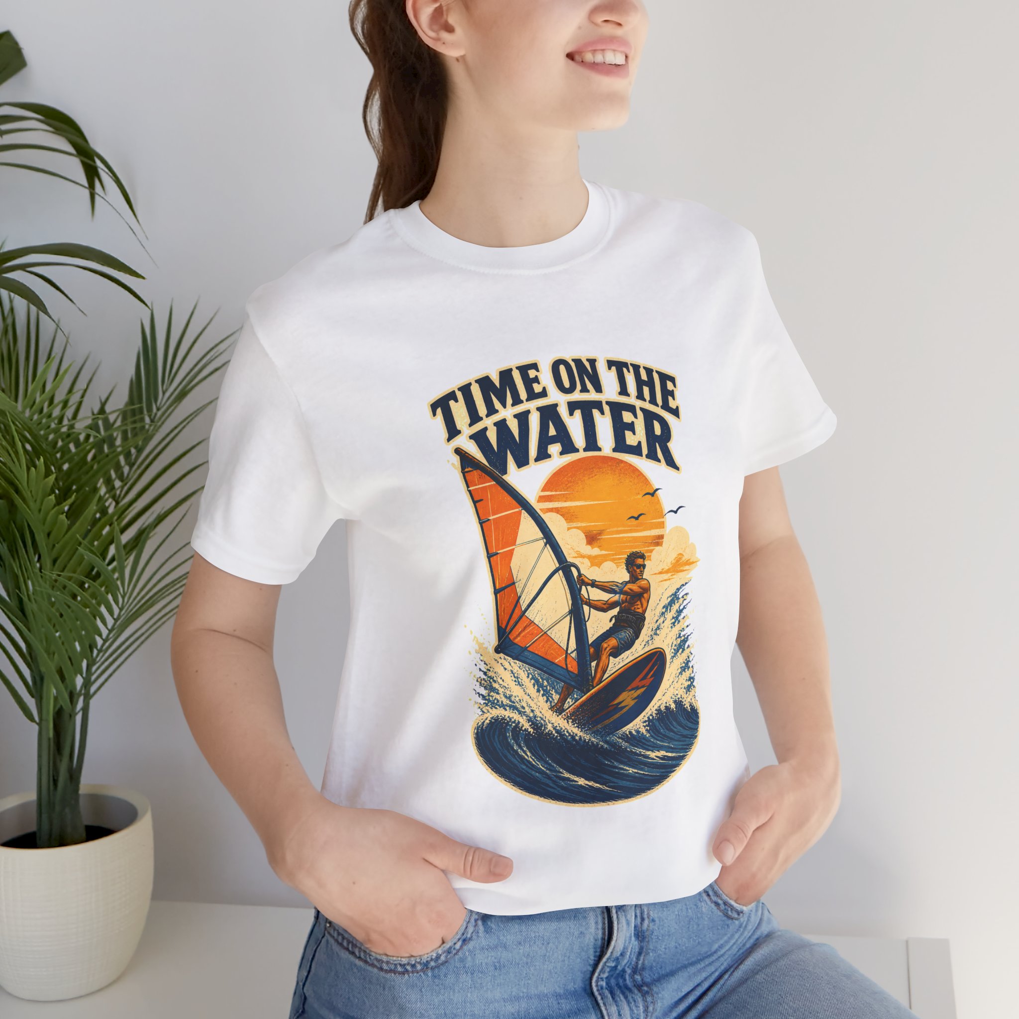 Time on the Water windsurfing tee | Sailboard graphic shirt - Image 8