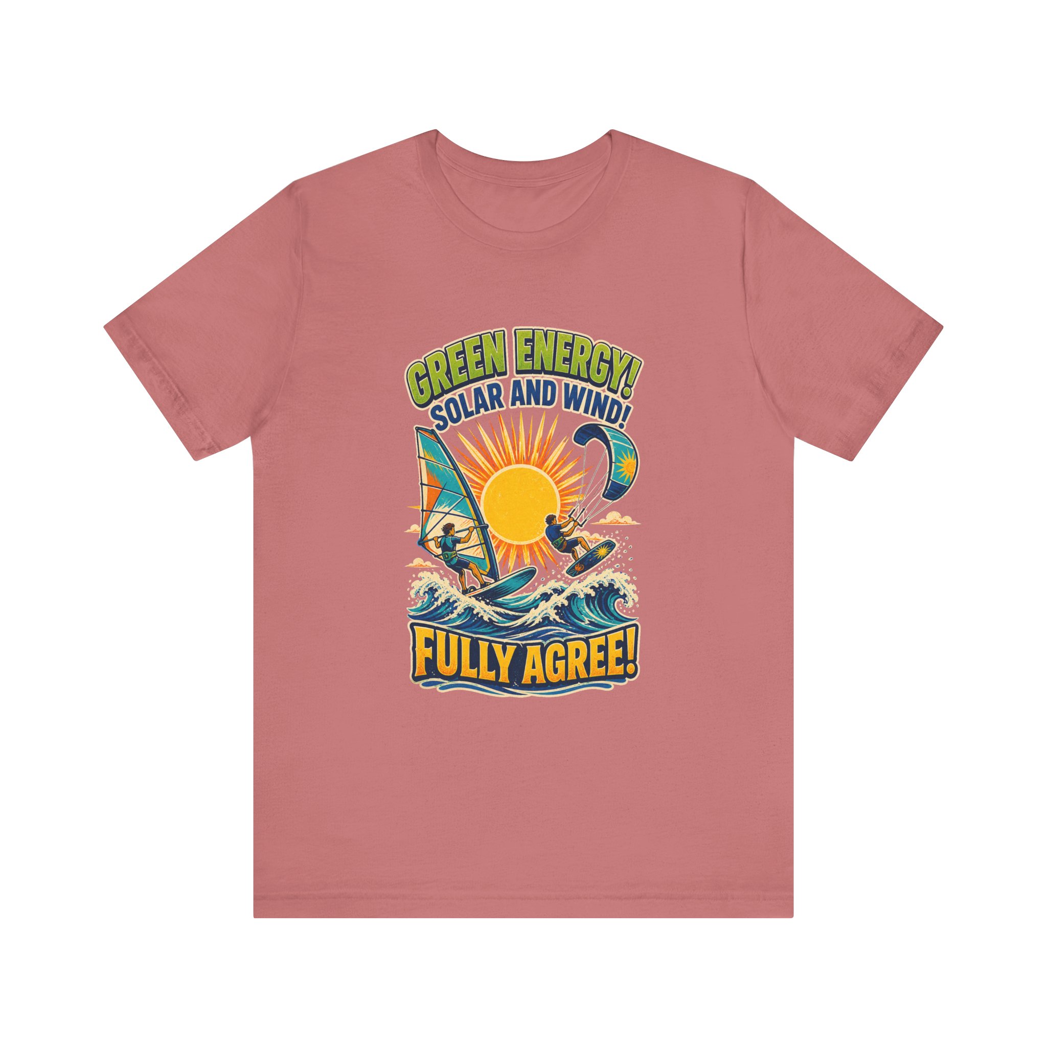 Green Energy Solar and Wind Fully Agree T-Shirt | Renewable Energy Tee - Image 3