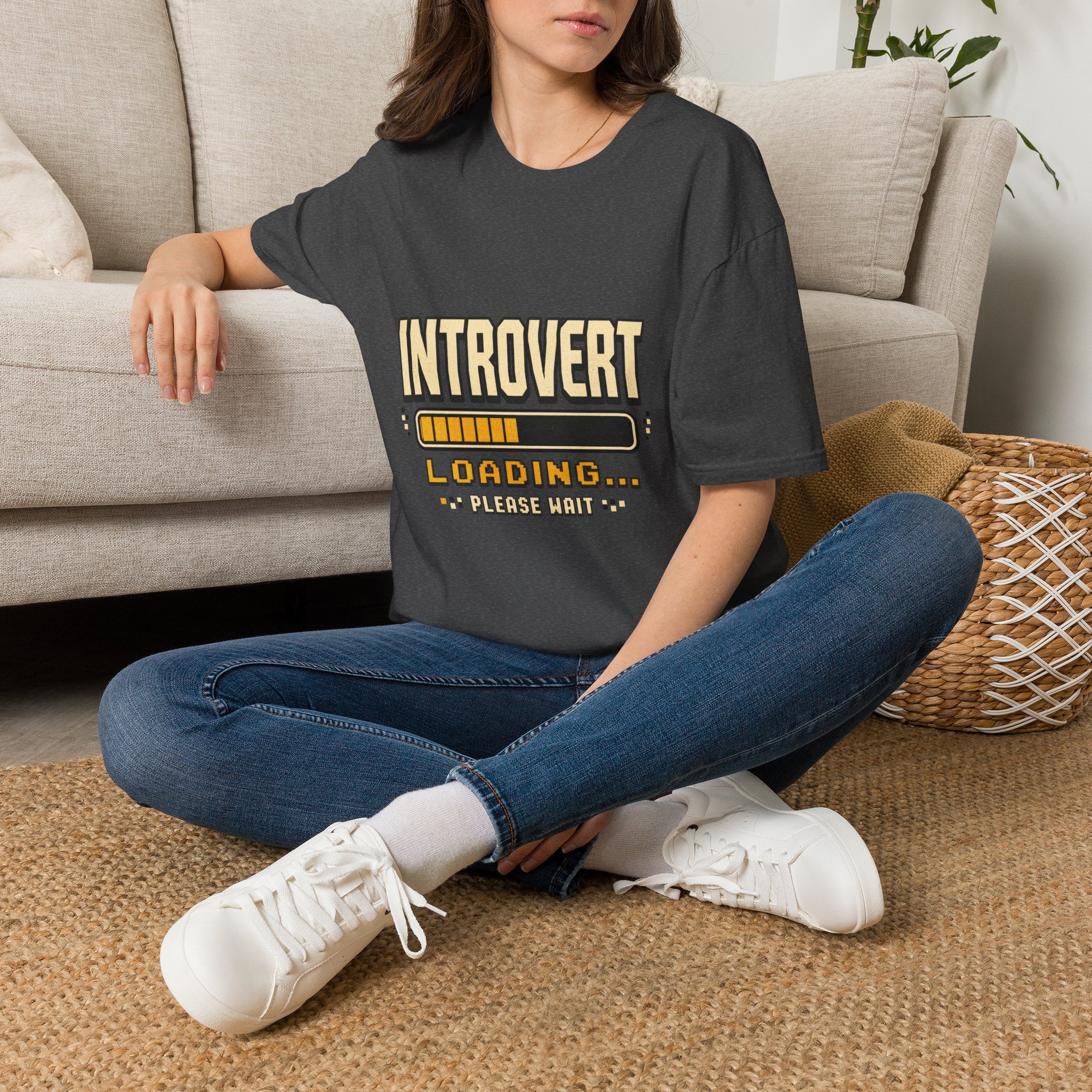 Introvert Loading Graphic Tee | Introvert Shirt, Loading Bar Design - Image 14