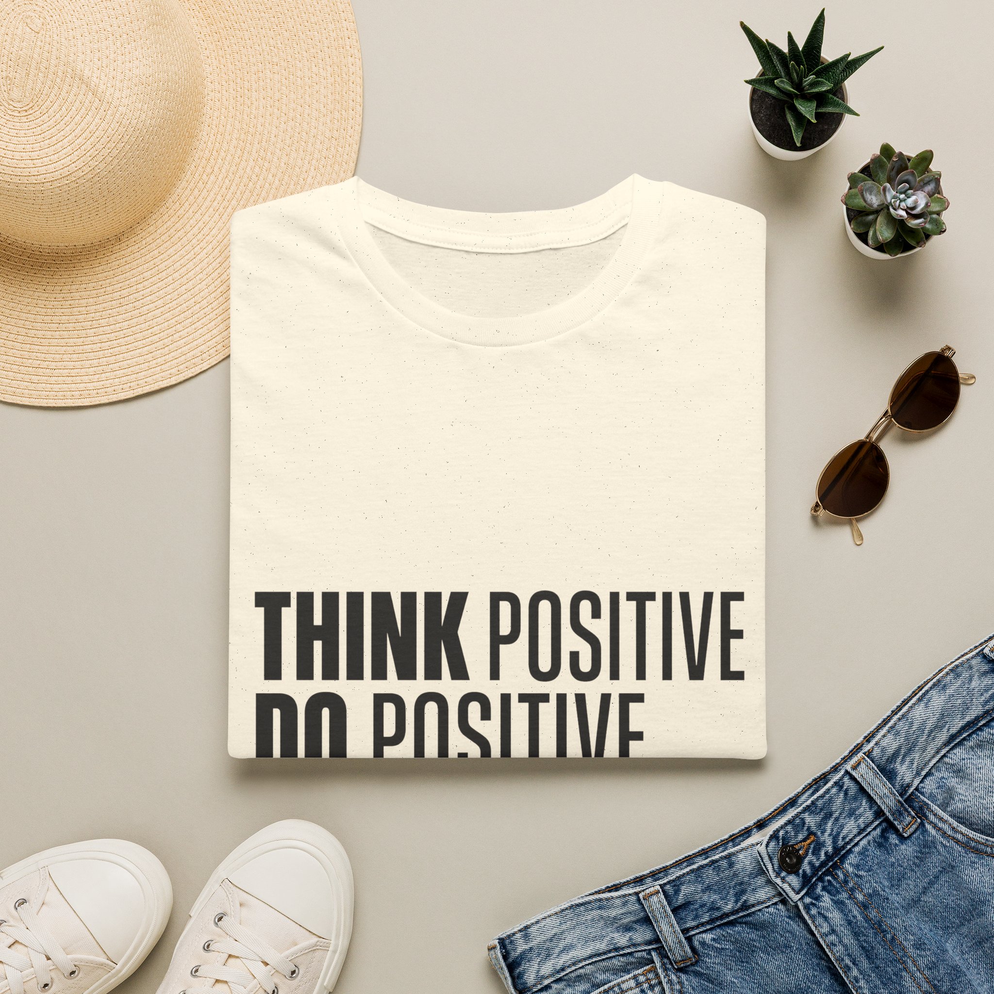 Think Positive Do Positive Be Positive T-Shirt | Inspirational Quote Tee - Image 8