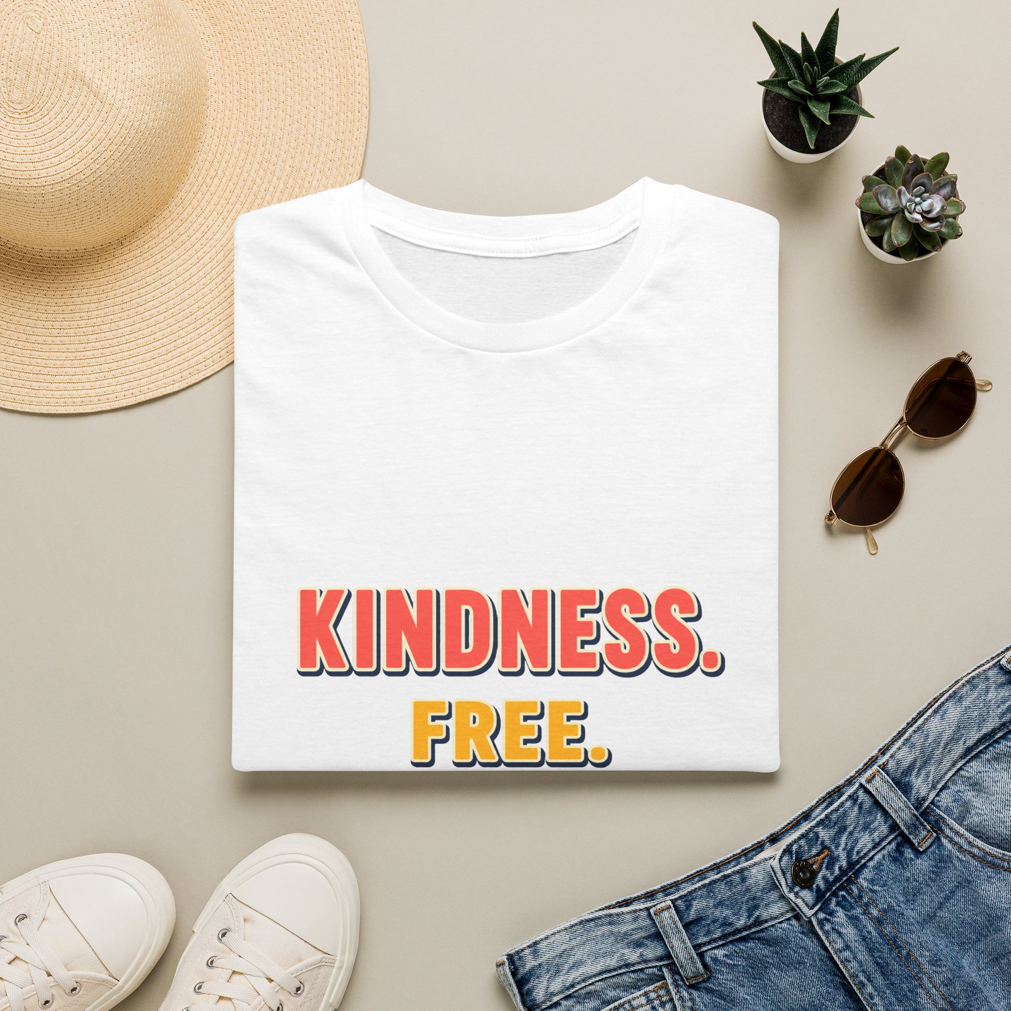 Kindness. Free. Priceless. T-Shirt | Positive Message, Rainbow Text - Image 3