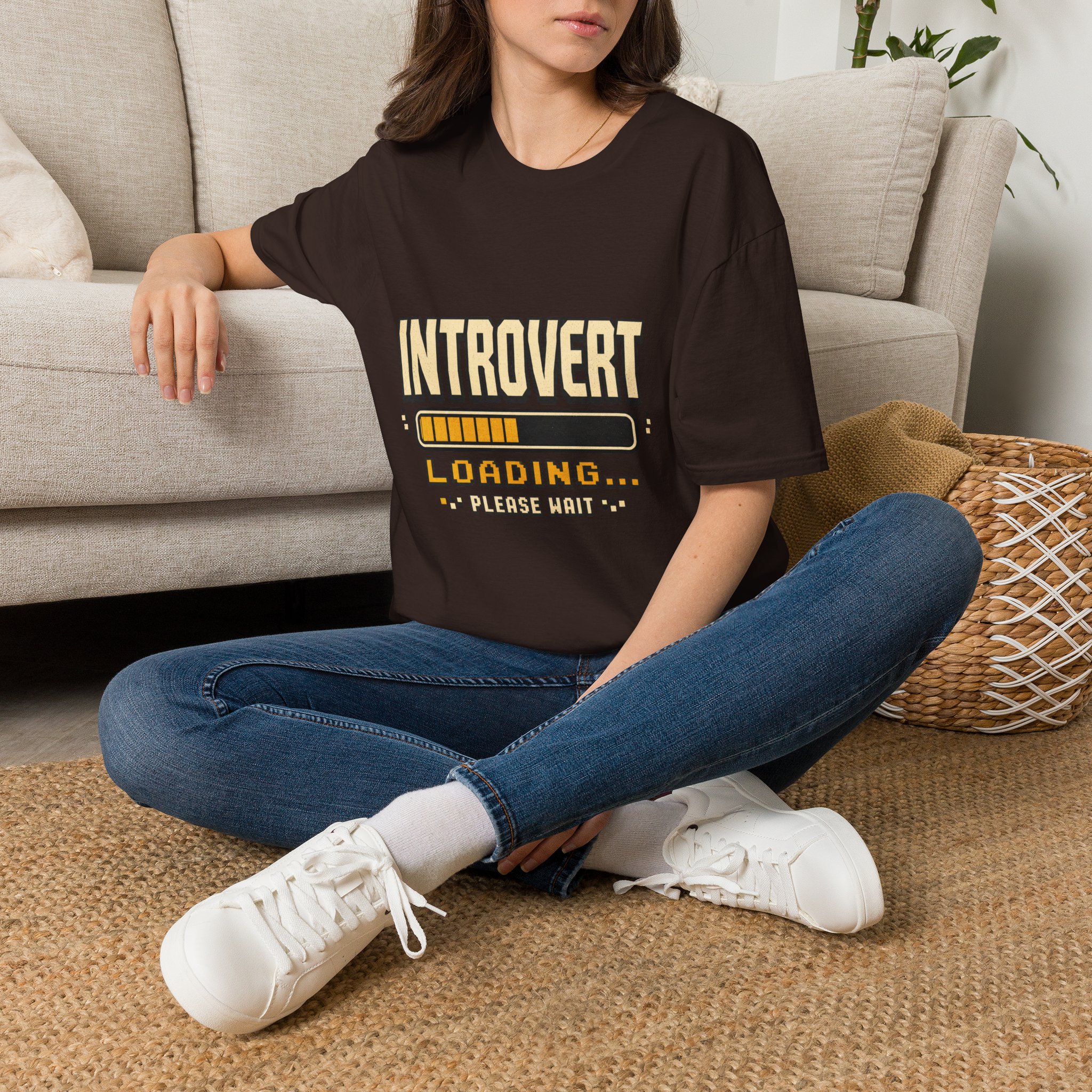 Introvert Loading Graphic Tee | Introvert Shirt, Loading Bar Design - Image 8