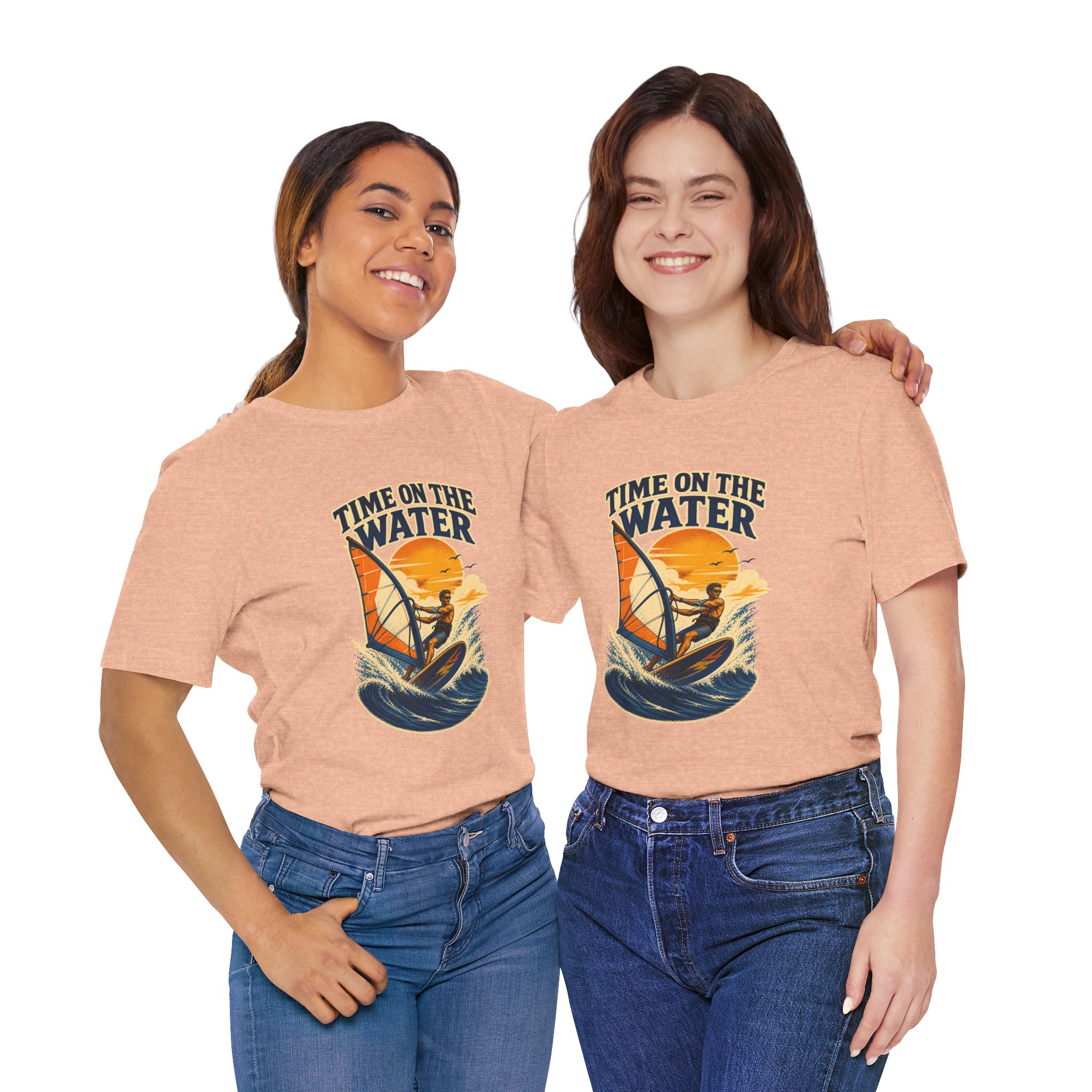 Time on the Water windsurfing tee | Sailboard graphic shirt - Image 19
