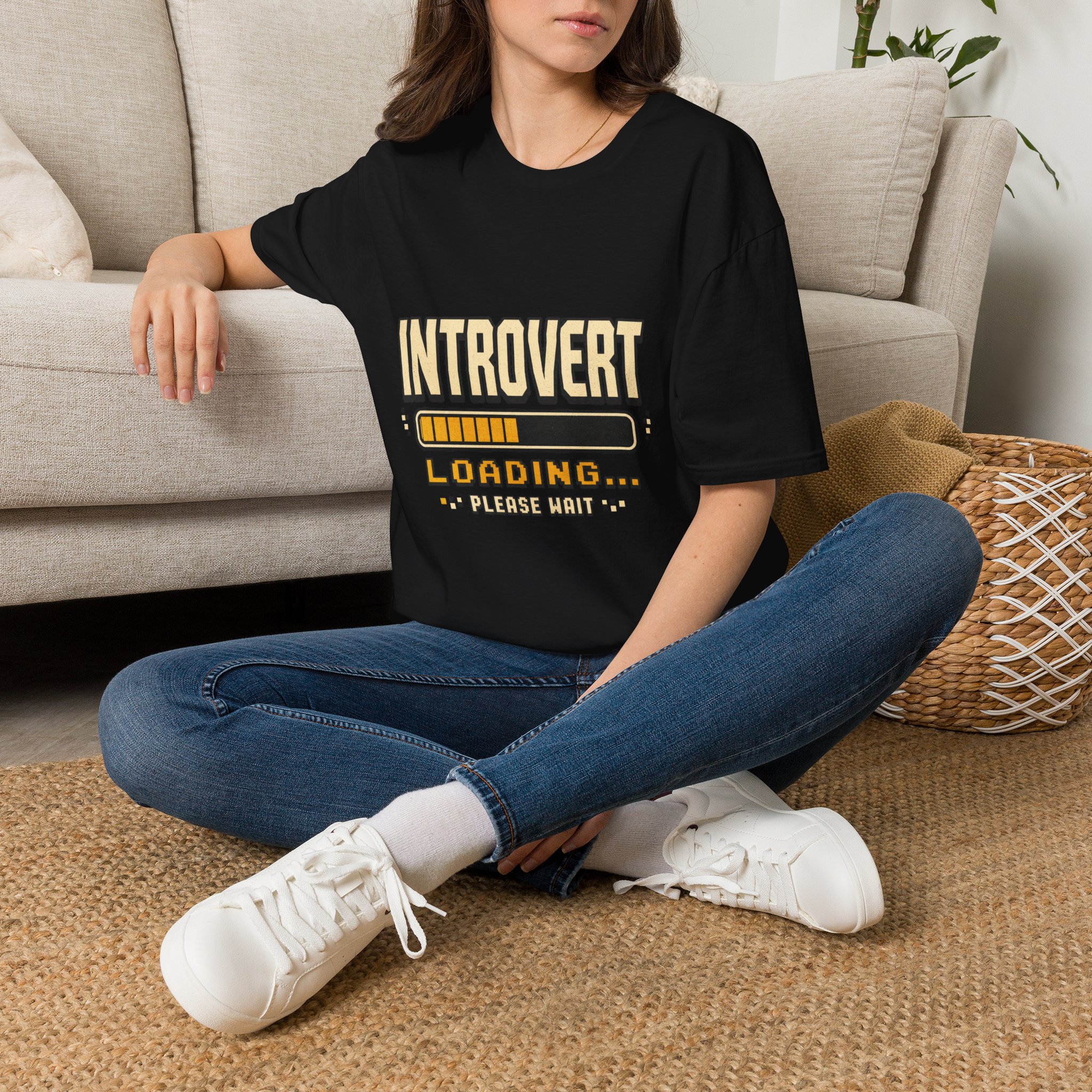 Introvert Loading Graphic Tee | Introvert Shirt, Loading Bar Design - Image 4