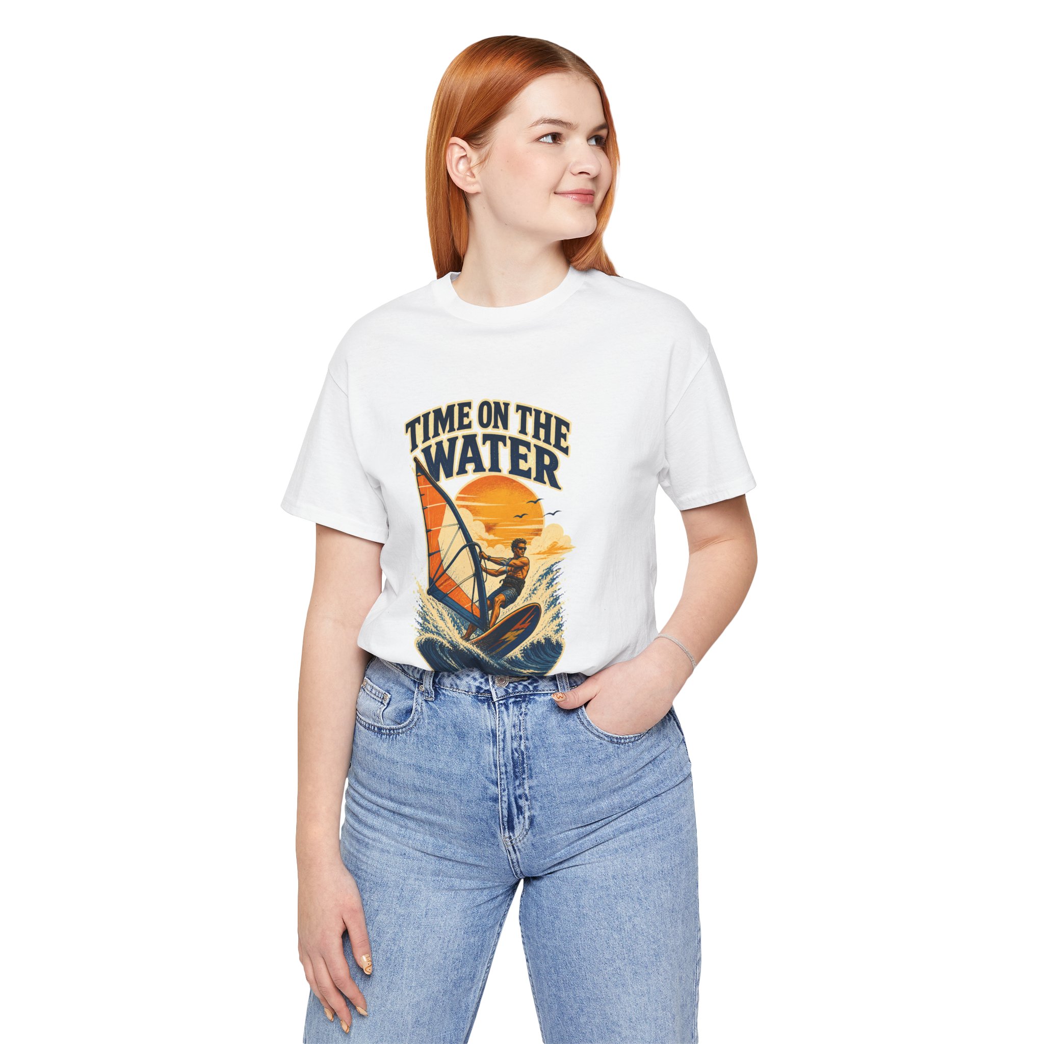 Time on the Water windsurfing tee | Sailboard graphic shirt - Image 6