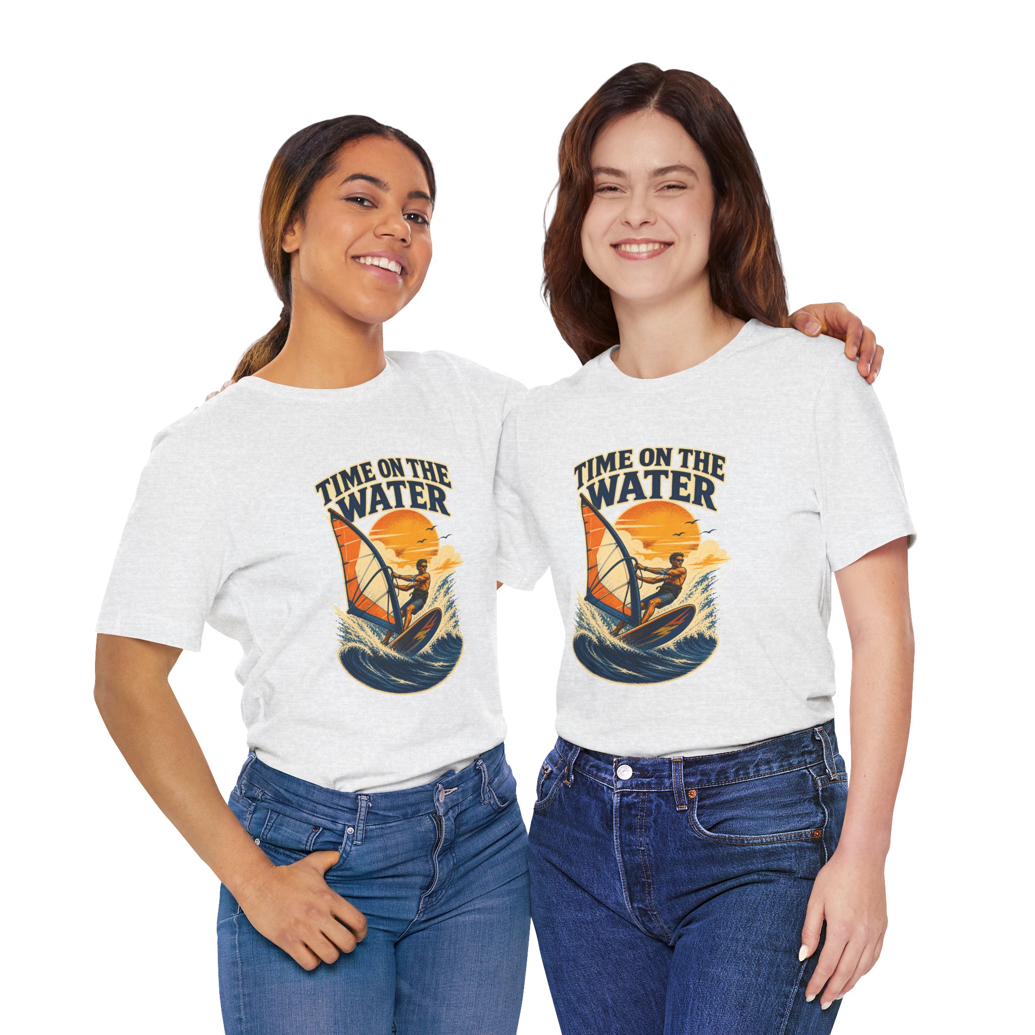 Time on the Water windsurfing tee | Sailboard graphic shirt - Image 14